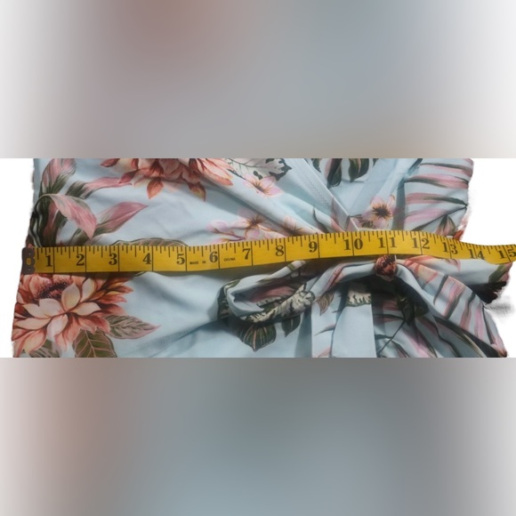 Kona Sol Women’s One Piece Blue Hawaiian Palm Floral Swimsuit Size XL 16-18 NWT - Picture 12 of 13
